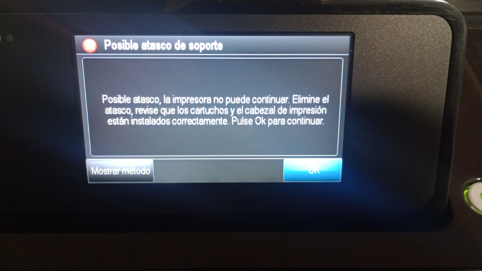 Falla detectada en el plotter HP Designjet T520